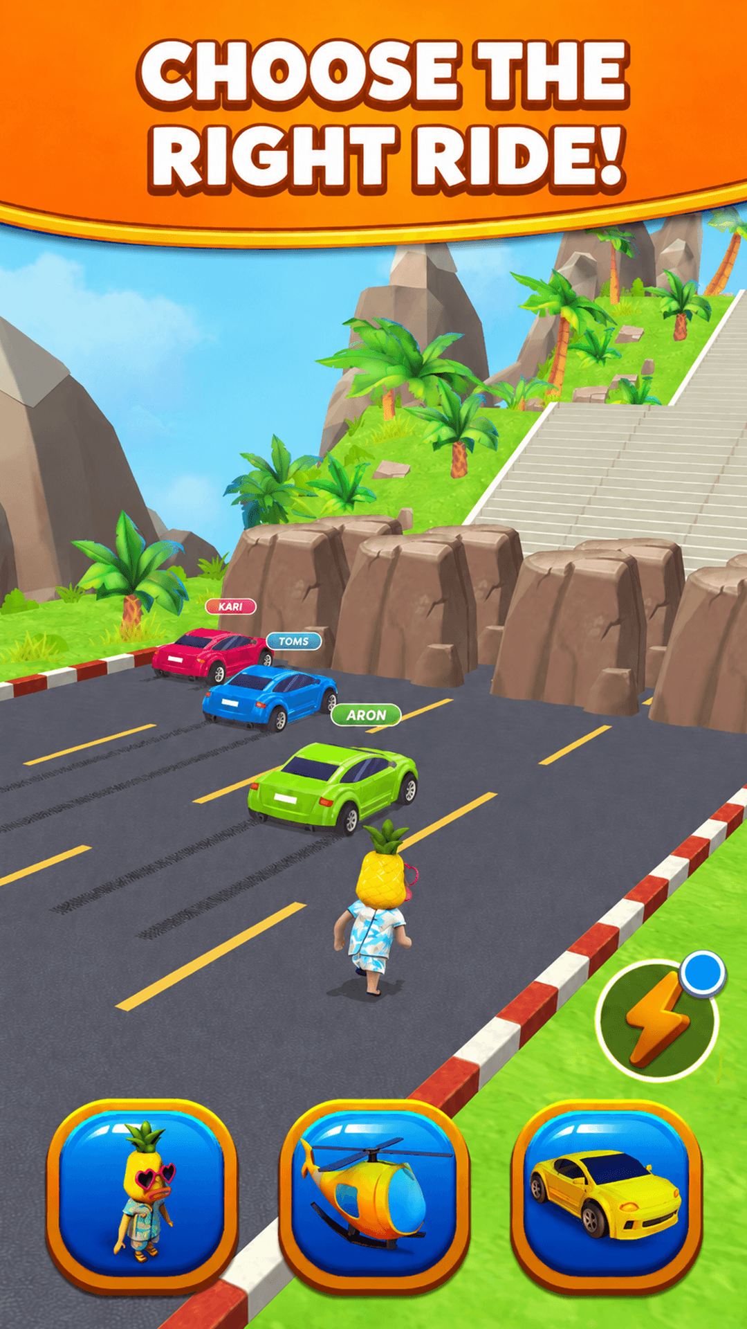 Road racing with form selection controls.